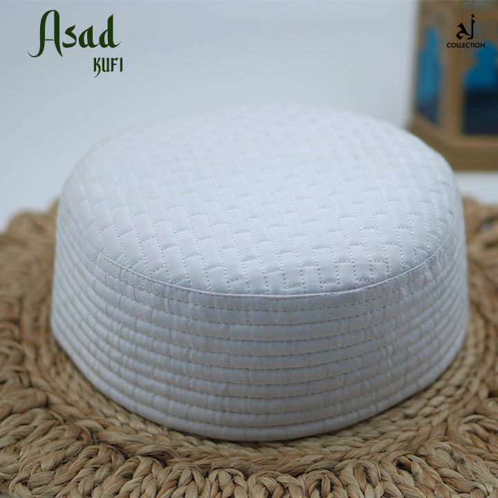 Asad Kufi Cap - White