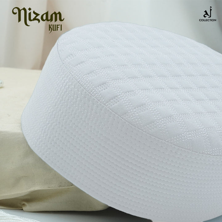 Nizam Kufi Cap - White